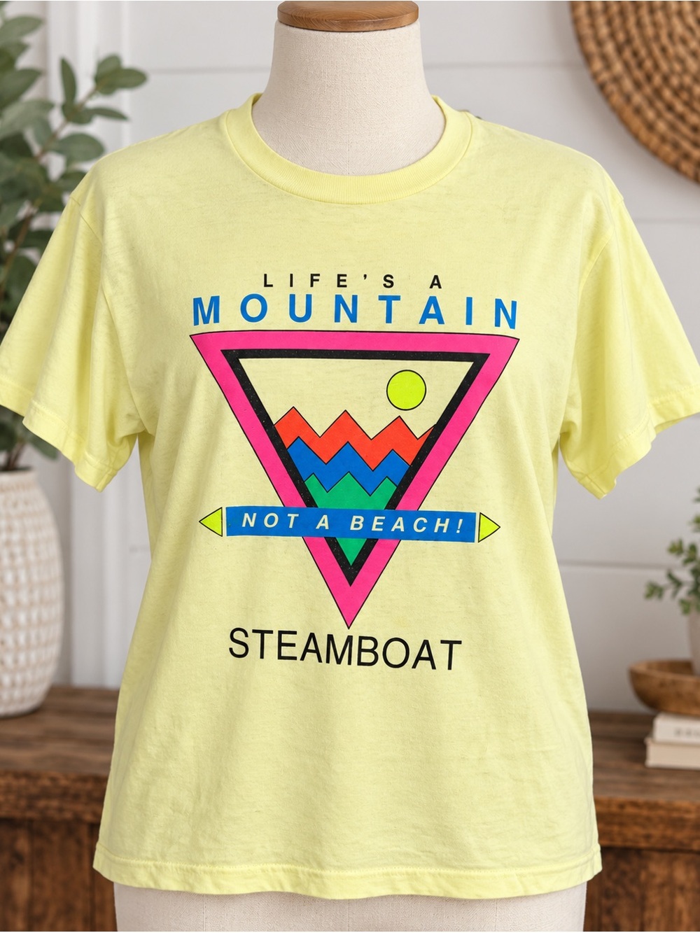 Vintage 90s Steamboat Colorado “Life’s a Mountain Not a Beach” T-Shirt Large